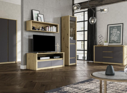 Wohnwände Anrichte Low Board Side Schrank Wohn Zimmer Sideboard Regal 5tlg. Set